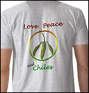 Love Peace and Chiles Tee Shirt design by Cameron Stevenson